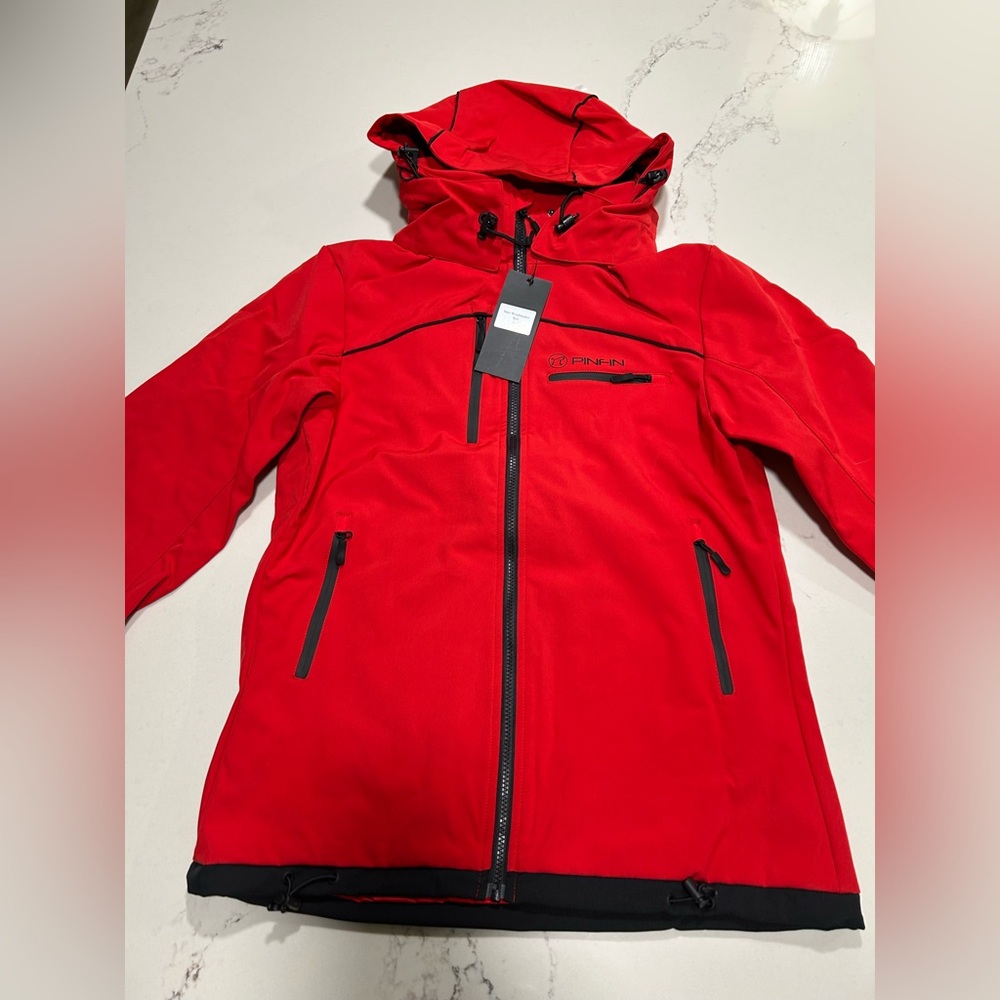NEW Red Men's Pin Fin Snow Windbreaker Jacket Alpha $200 M